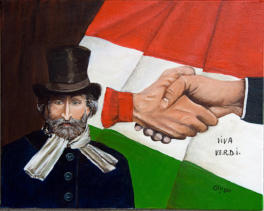 Viva Verdi (150° Unità d'Italia) - olio su tela - 40x30